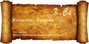 Korponai Csanád névjegykártya